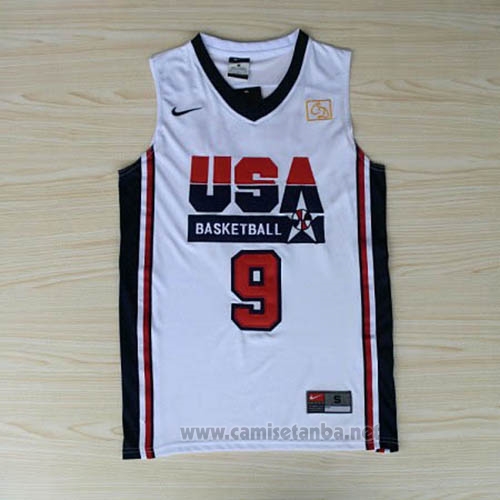 Camiseta USA 1992 Michael Jordan #9 Blanco